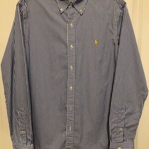 Ralph Lauren blue label Navy and White Striped Button Down Shirt